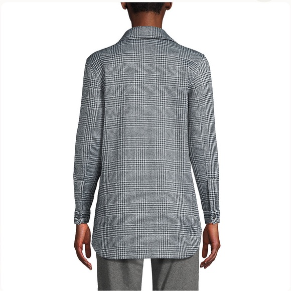 NWOT Lands’ End Glen Plaid Sweater Fleece Shirt Jacket - Picture 5 of 12